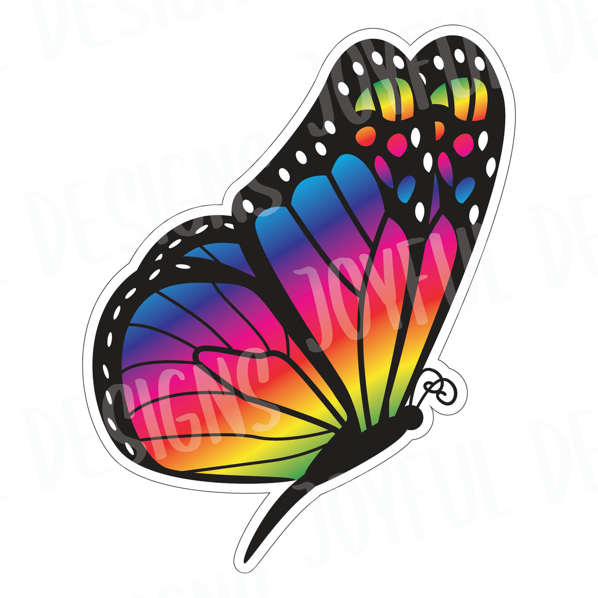 *SINGLE* Rainbow Butterfly Gradient Half