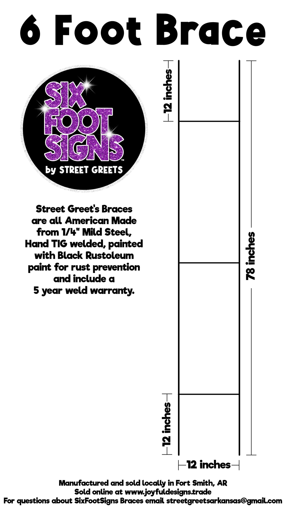 Street Greet's Braces - 4 Pack of 6 Foot Braces