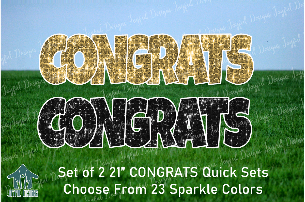 21" Congrats Quick Sets - Set of 2 - Pick Your Colors