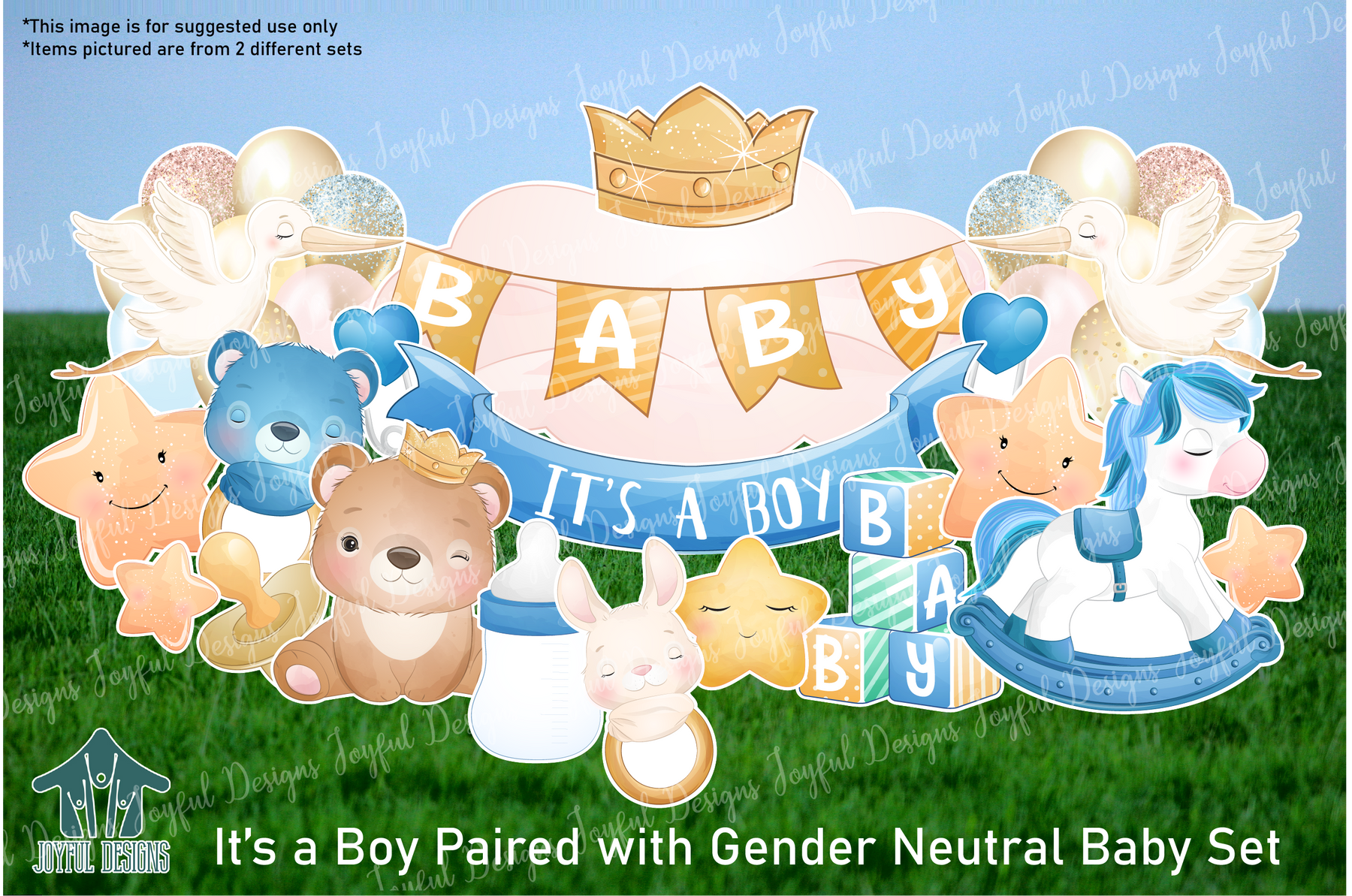 It's a Boy/It's a Girl Baby Banner & Flair Theme Set