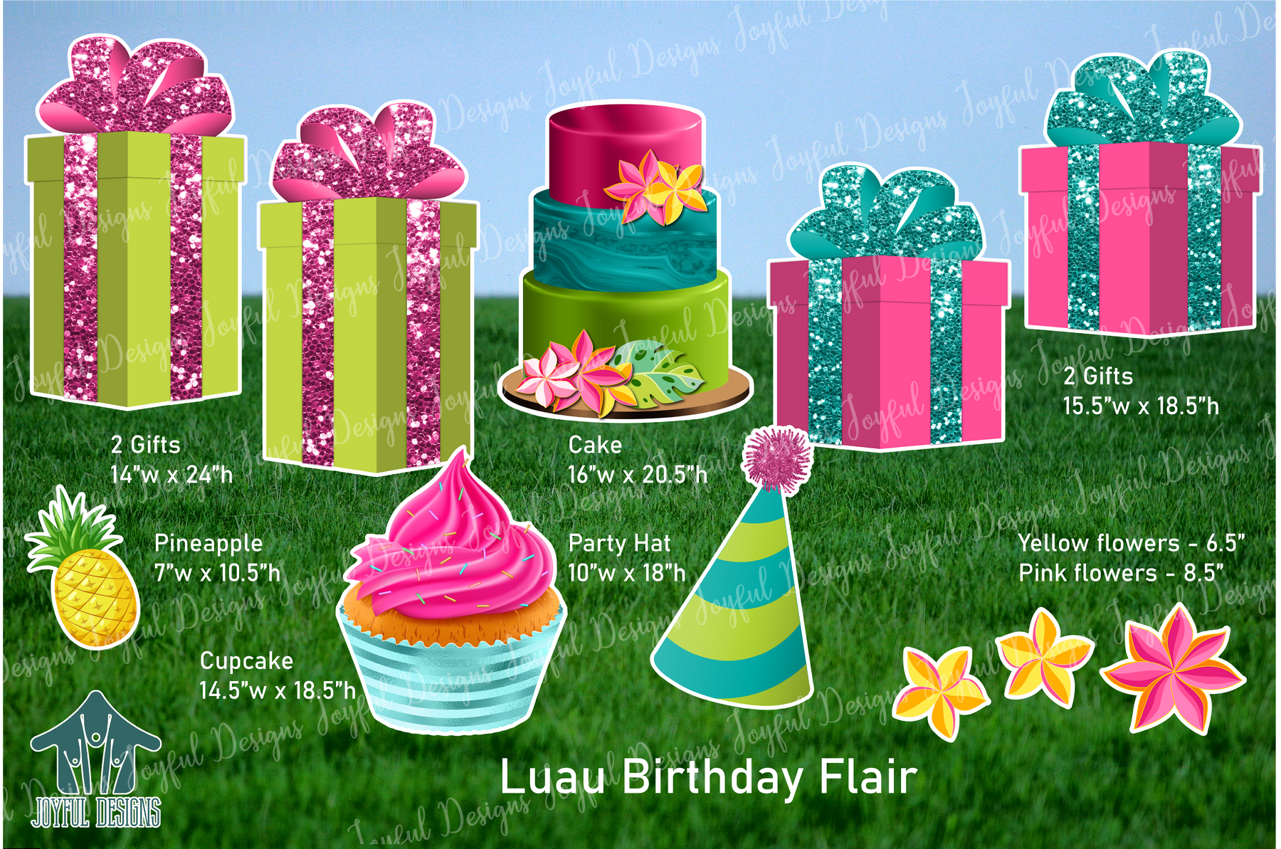 Luau Birthday Flair Half from "One and Done" Set