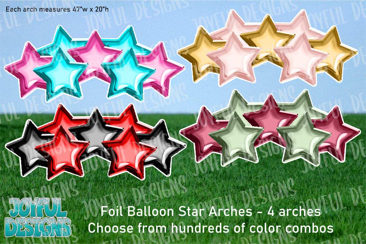 Star Arches - Foil Balloons - Choose 4 arch color combos