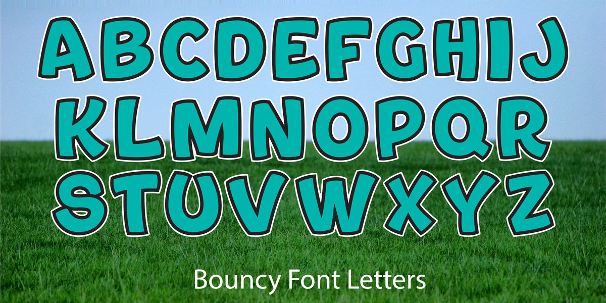 Bouncy Alphabet 12" - 38 Piece Letter Set - Pick Your Color