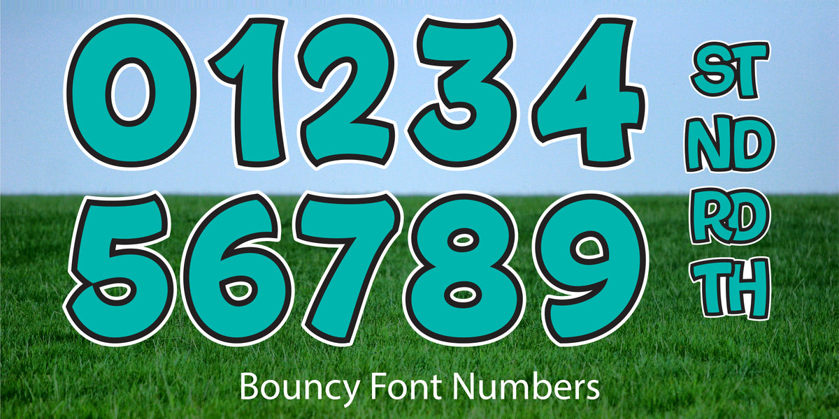 Bouncy Numbers 31" - 15 Piece Number Set - Pick Your Color