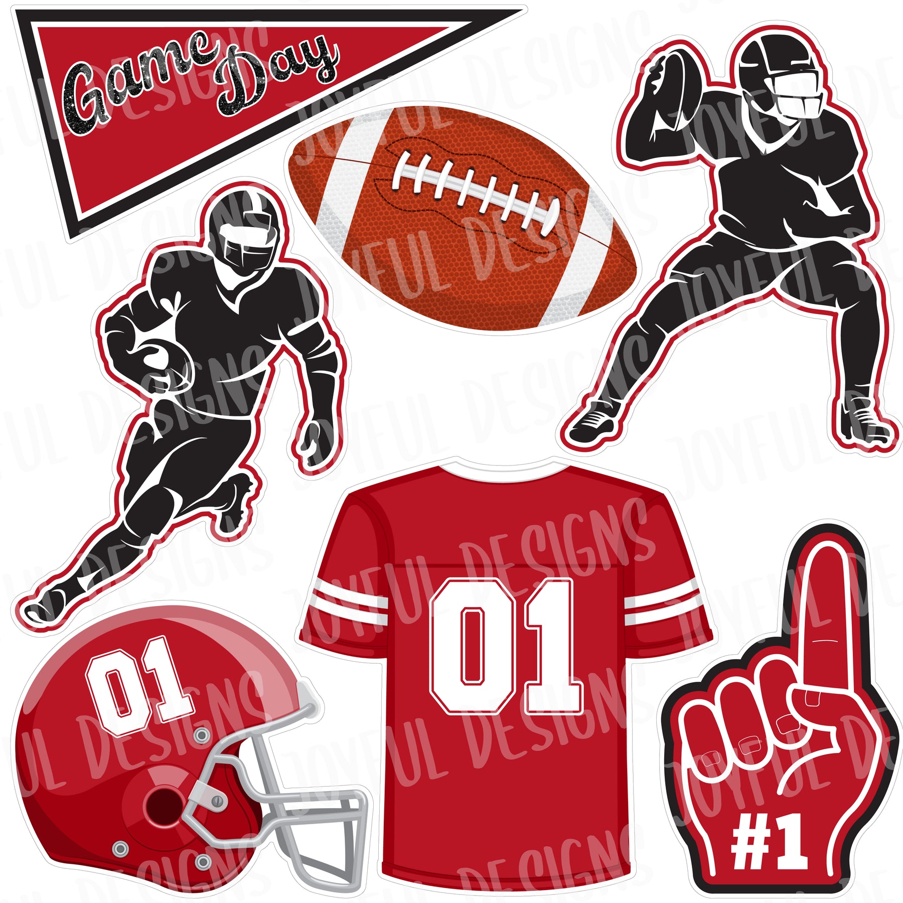 Game Day Football Half Set - Multiple Color Options