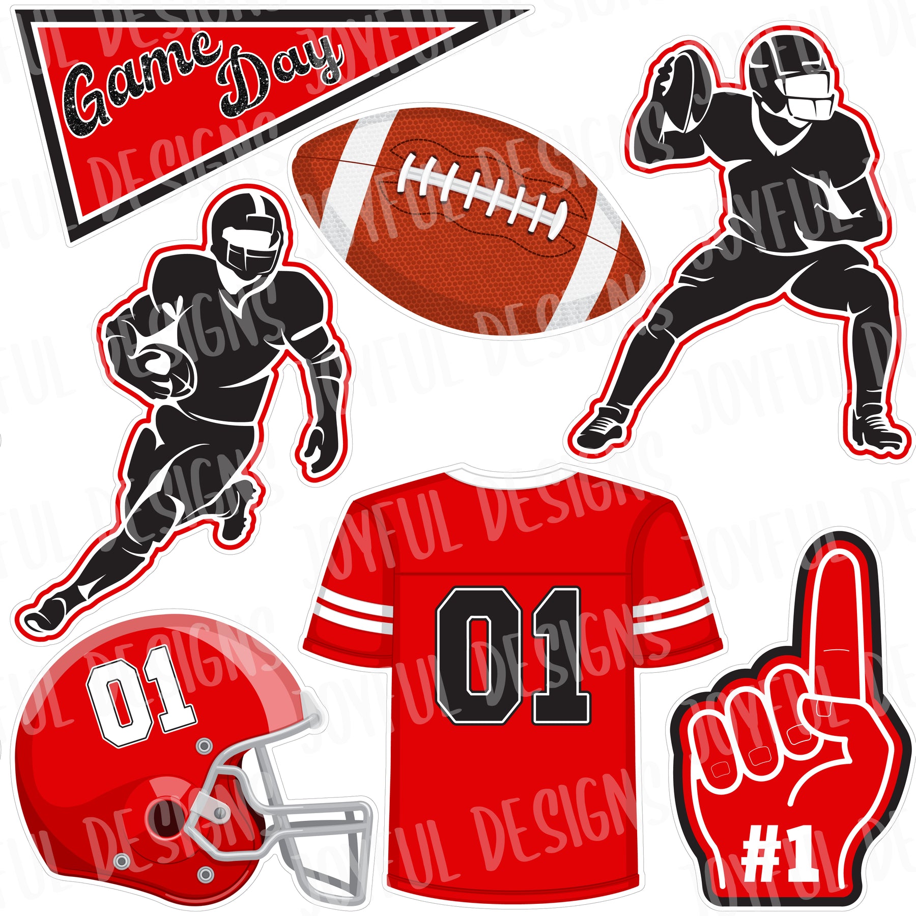 Game Day Football Half Set - Multiple Color Options