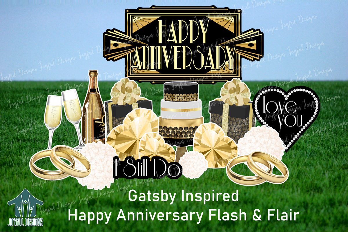 HAPPY ANNIVERSARY - Gatsby Inspired Centerpiece & Flair Set