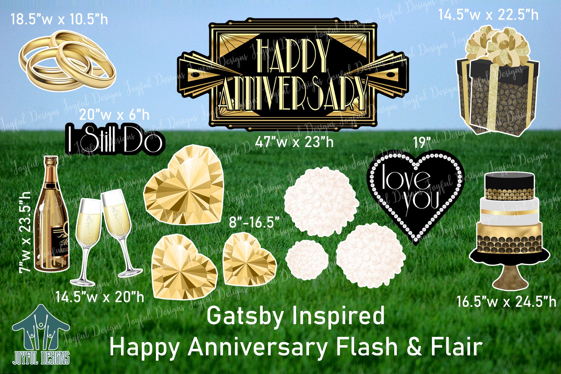HAPPY ANNIVERSARY - Gatsby Inspired Centerpiece & Flair Set