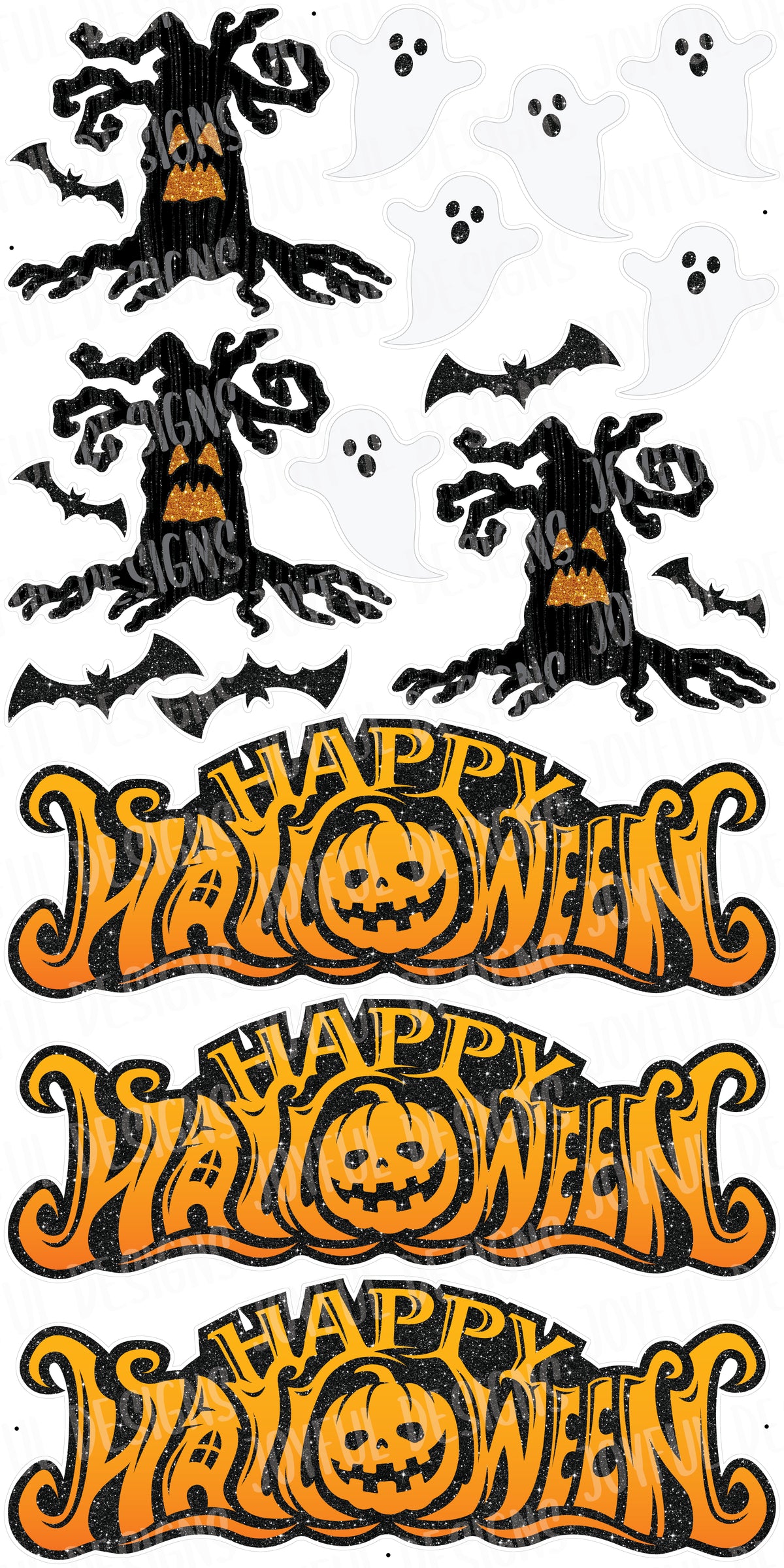 "Happy Halloween" Spooky Centerpiece & Flair Set