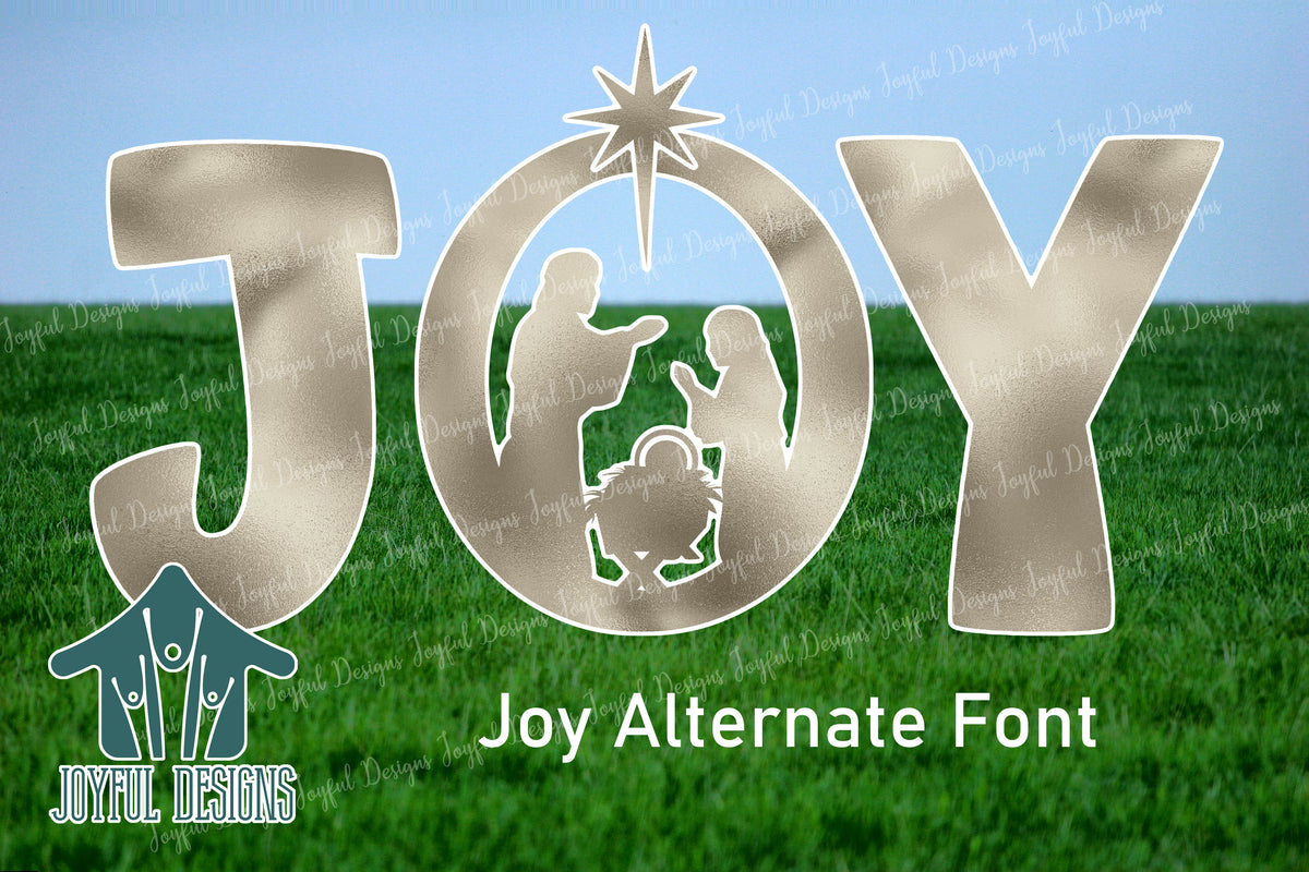 JOY Nativity Silhouette - 2 font choices