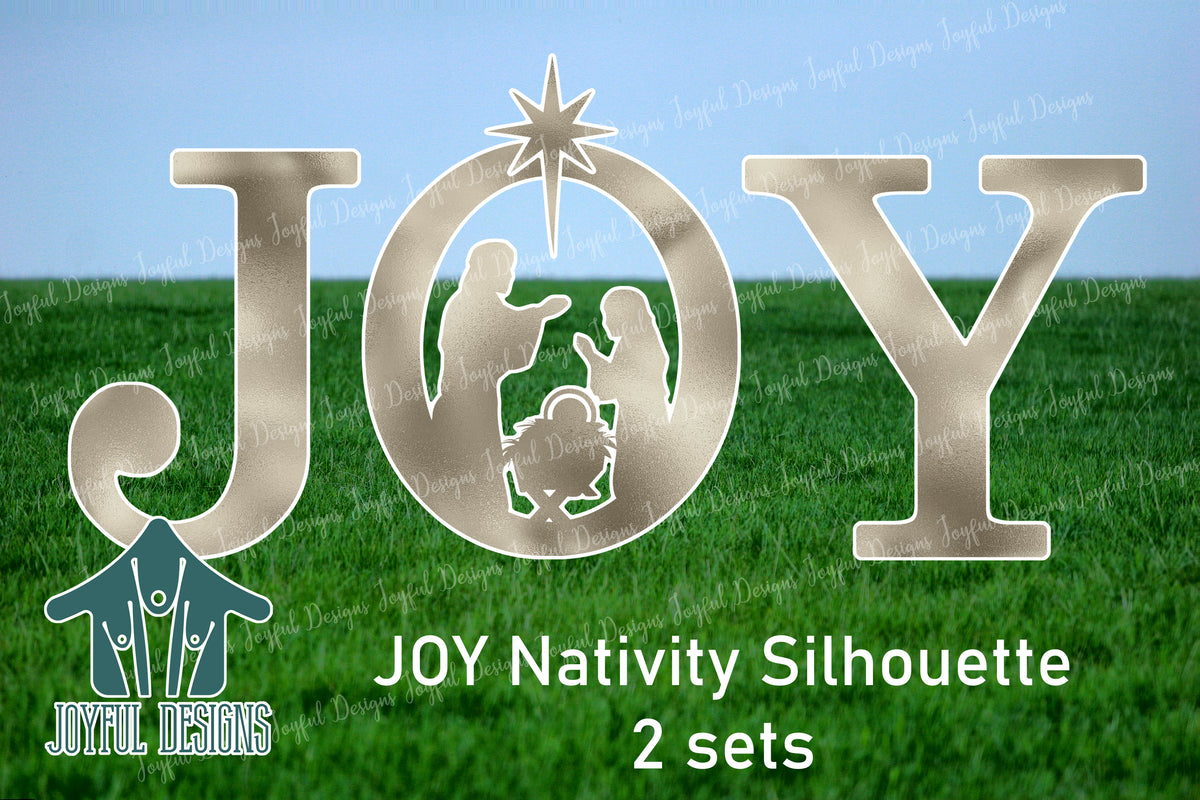 JOY Nativity Silhouette - 2 font choices