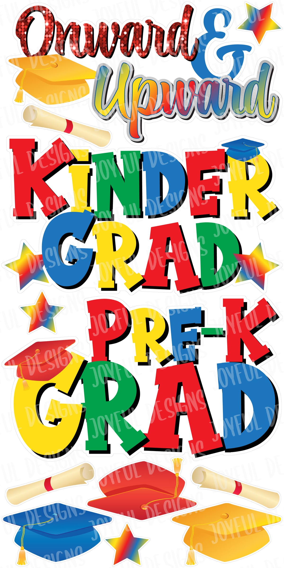 Kinder and Preschool Grad Centerpieces - 3 Color options