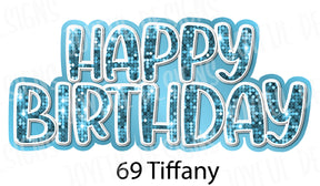 Happy Birthday Centerpieces - Set of 4 - TA font - Pick your colors