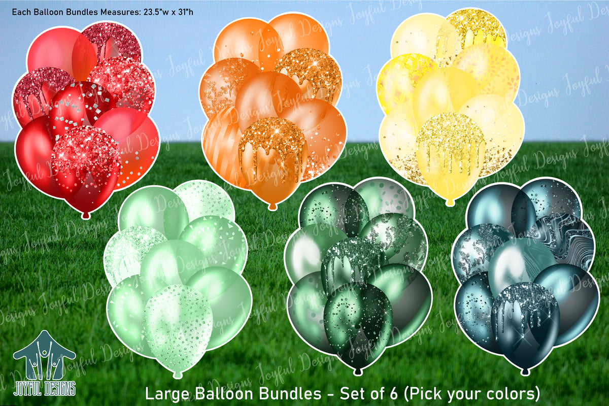 6 - Large 31" Balloon Bundles - Choose 6 colors to make 3 mirrored pairs or 6 single bundles