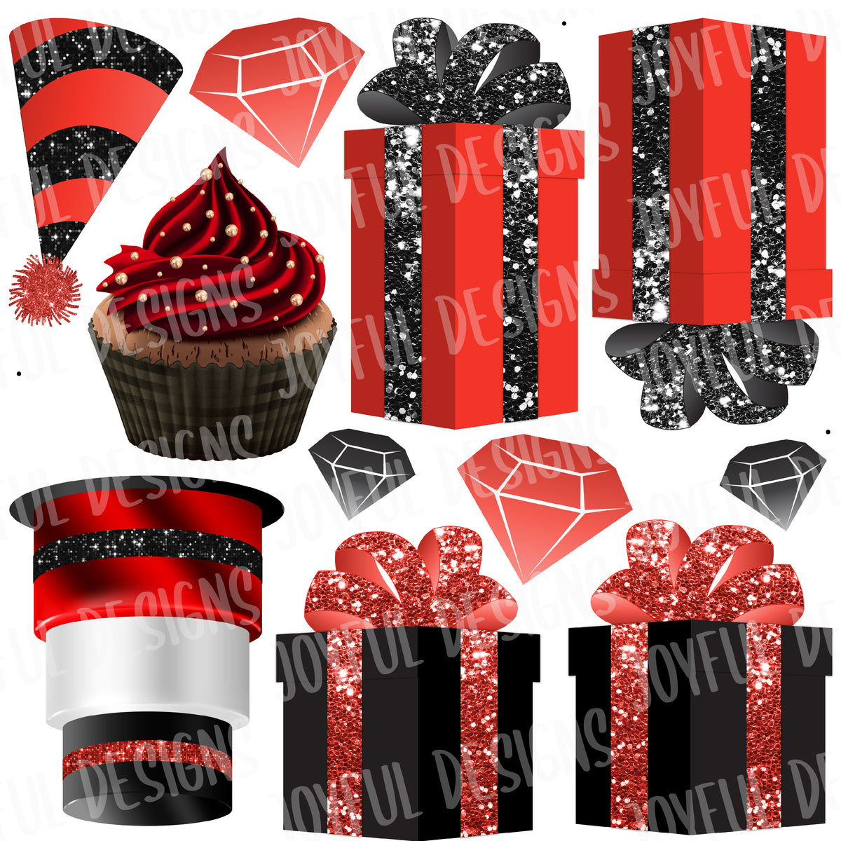 Red & Black Birthday Flair Half *From the ONE AND DONE set*