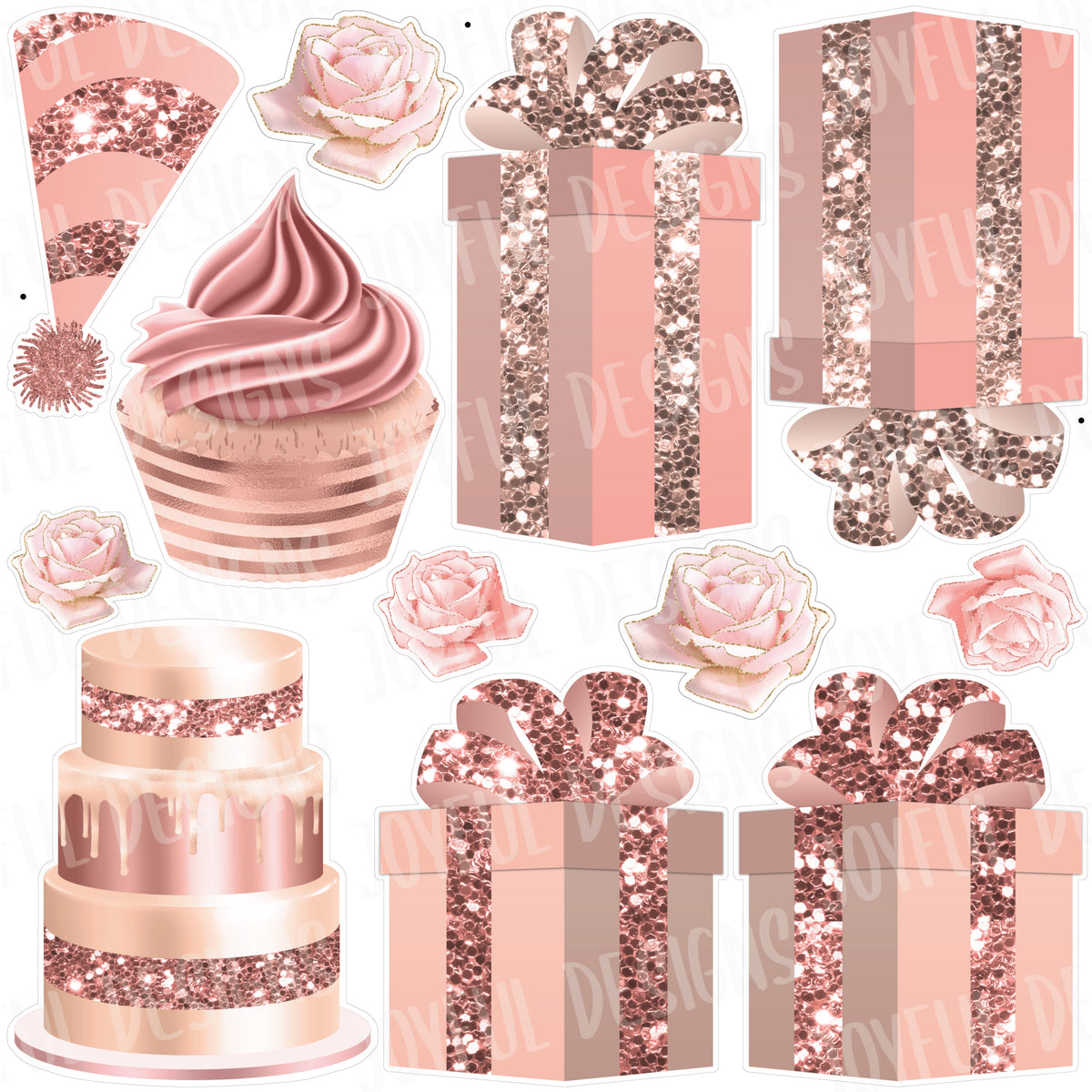 Rose and Blush Birthday Flair Half from "One and Done" Set