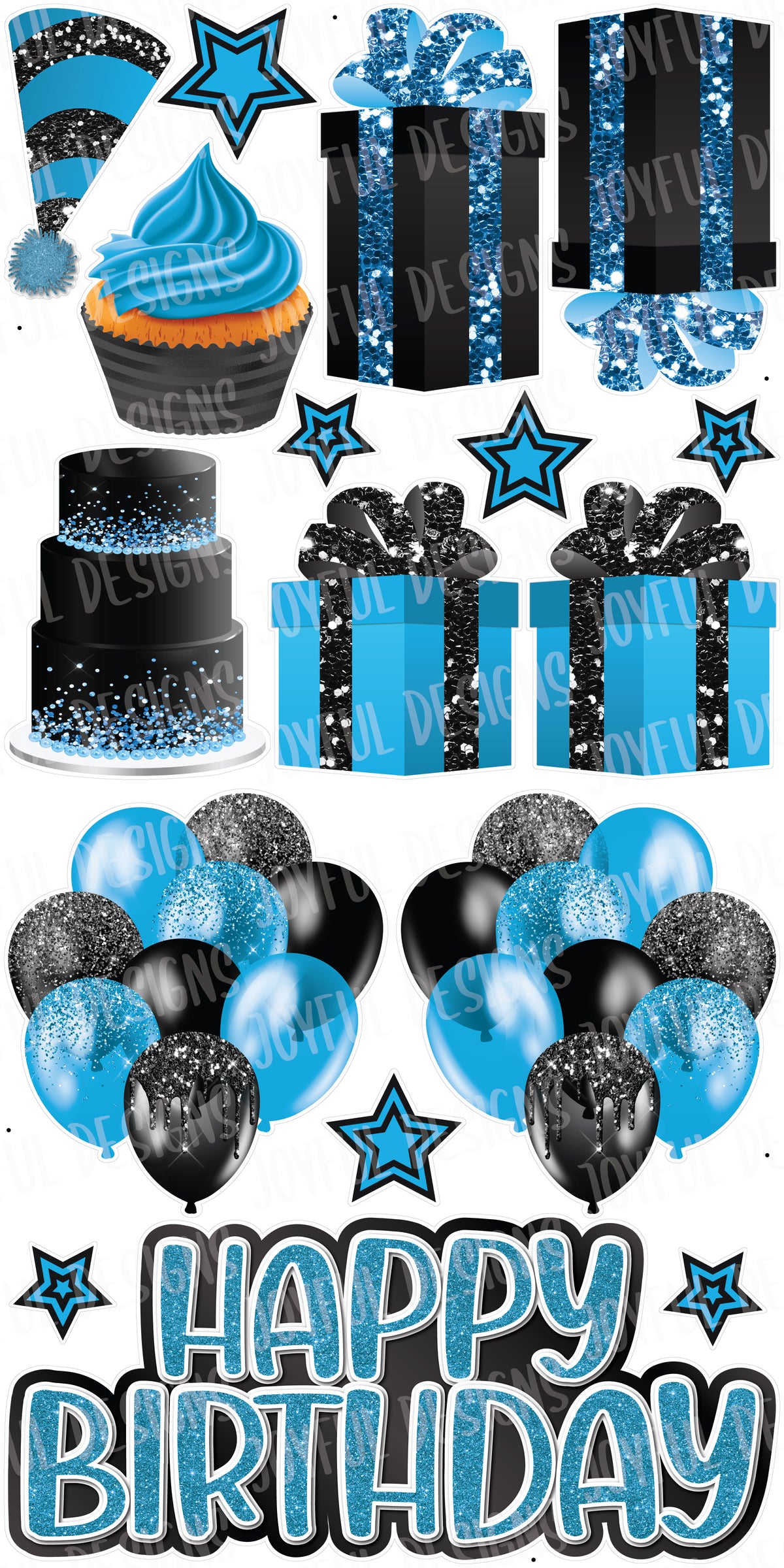 Turquoise & Black "One and Done" Birthday Set