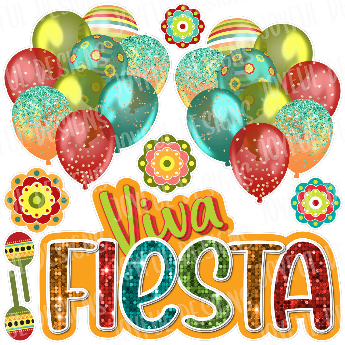 Viva Fiesta Centerpiece and Balloons
