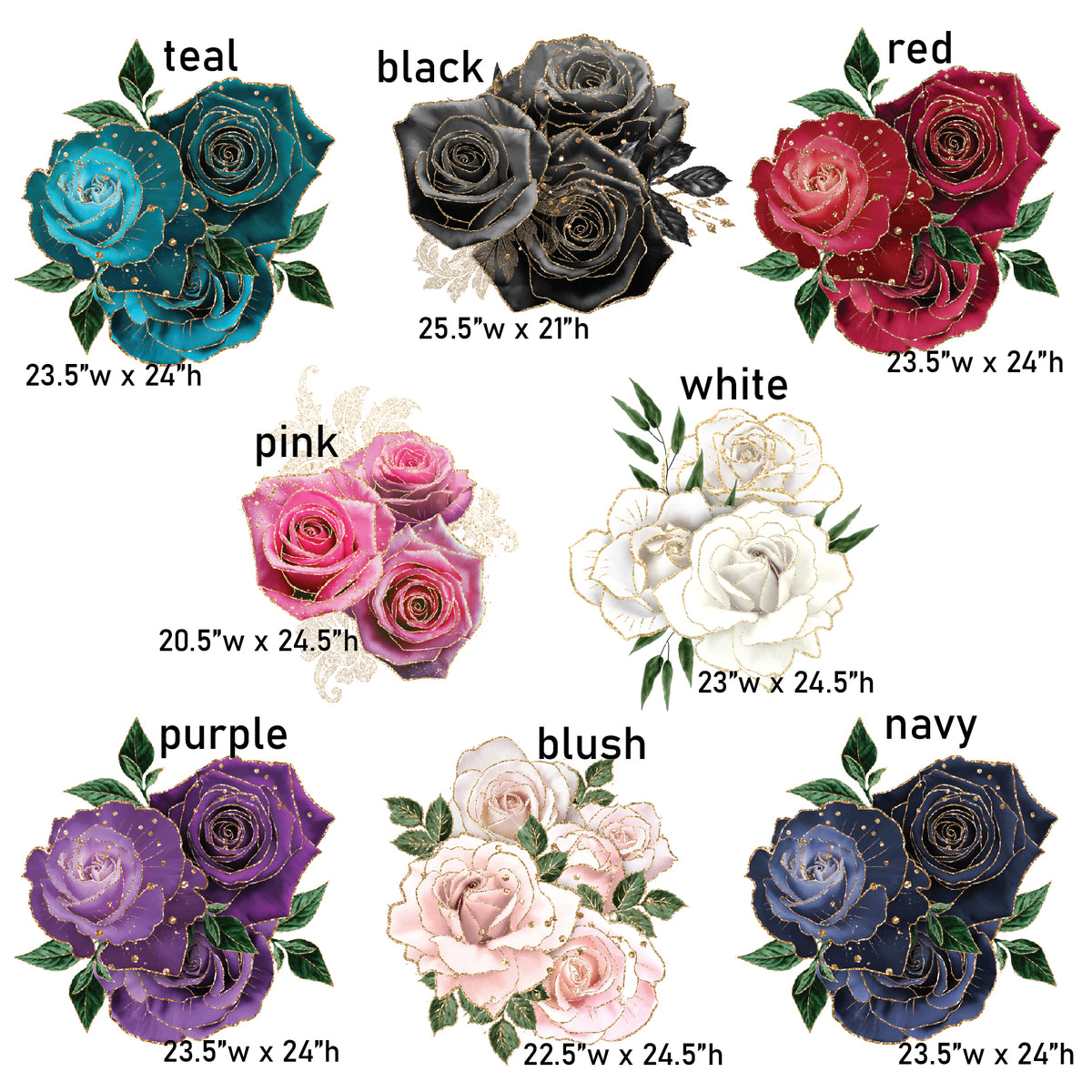 Extra Large Flower Bouquets set of 4 - 1 color choice per set