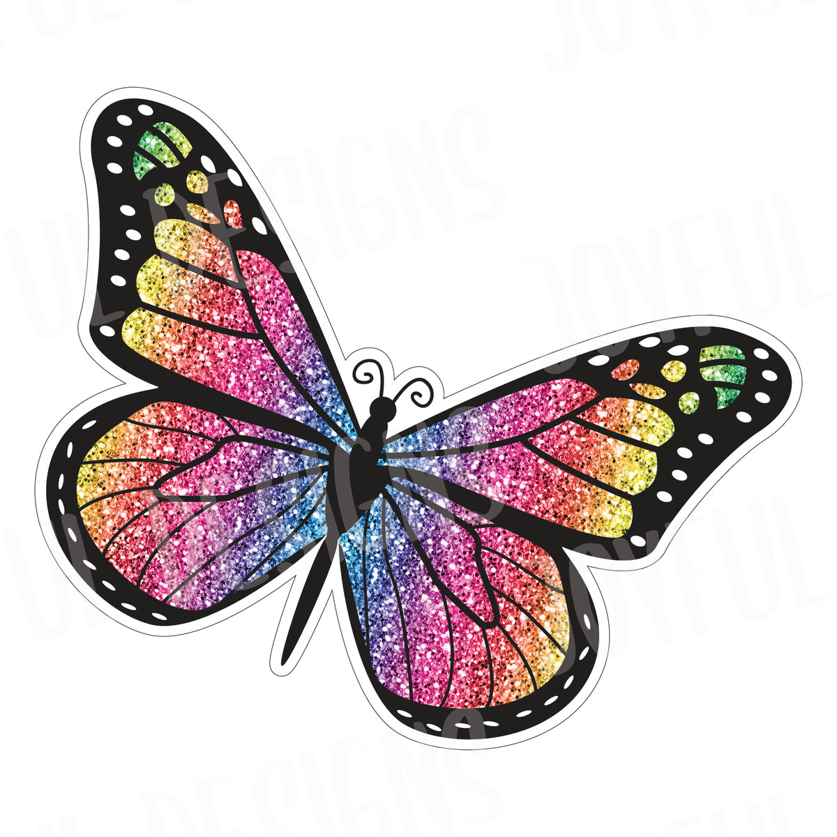 *SINGLE* Glitter Rainbow Butterfly - Full