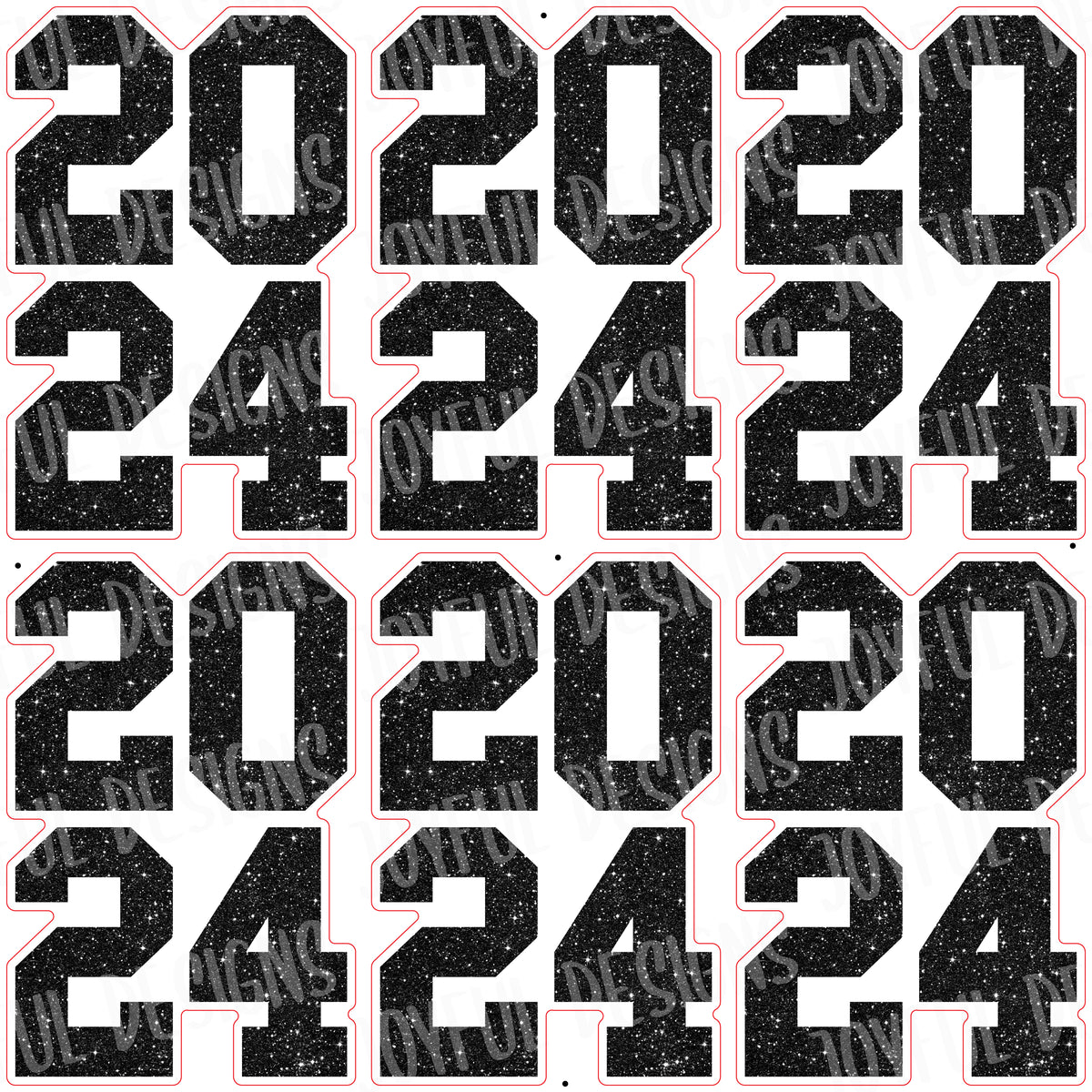 2024 Set of 6 Stacked Graduation Year Numbers