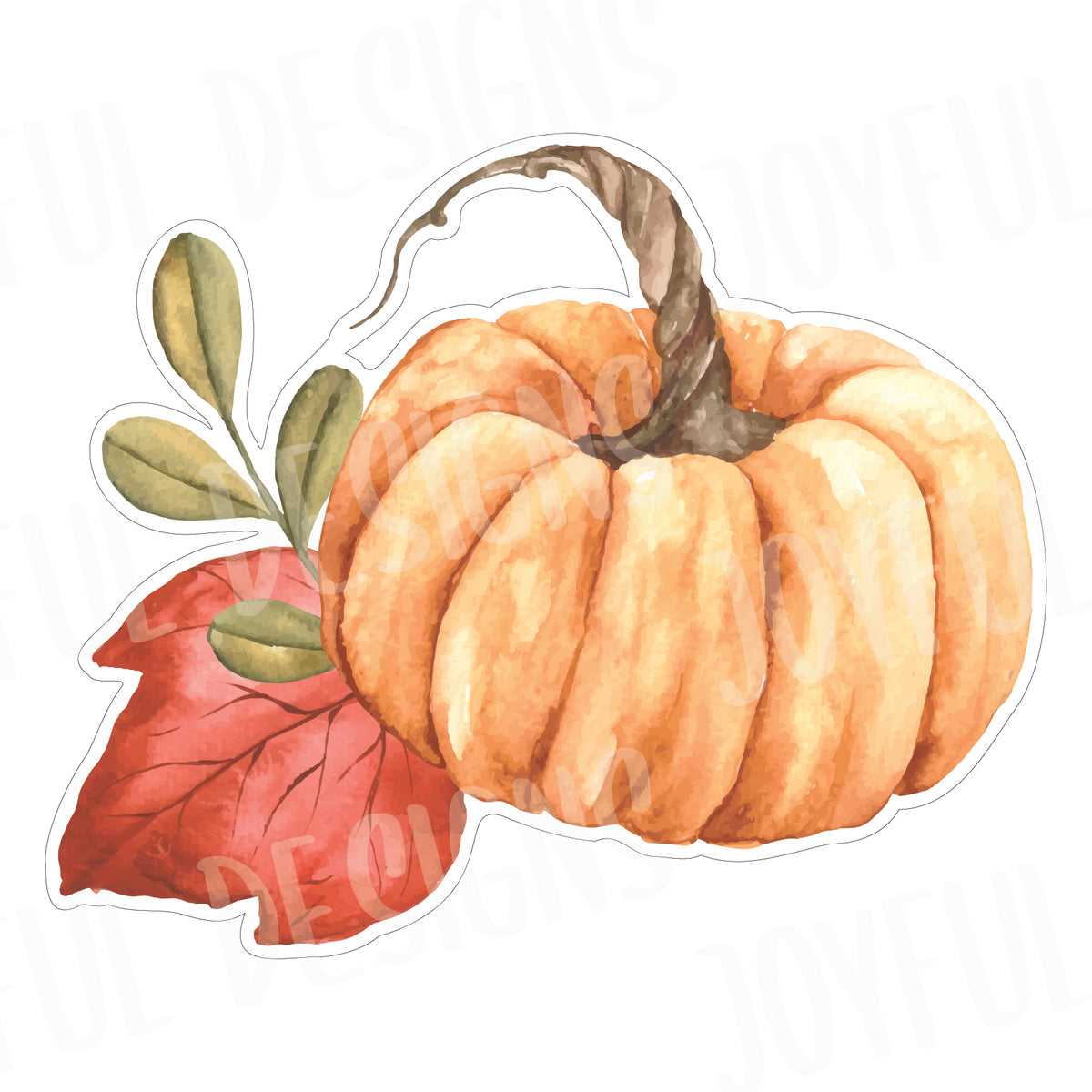 *SINGLE* Watercolor Pumpkin 2