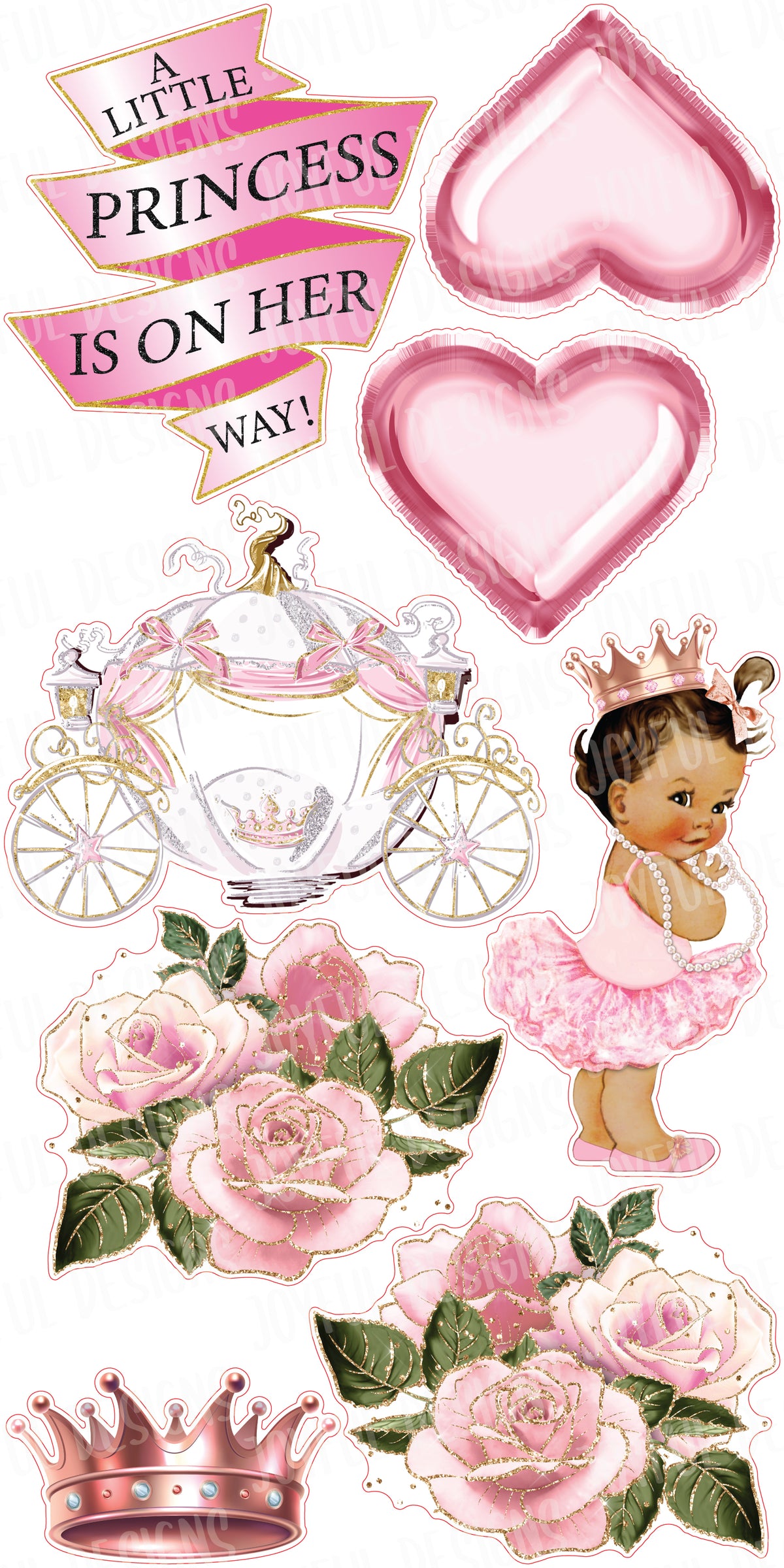 "A Little Princess is on Her Way!" Vertical Centerpiece and Princess Flair