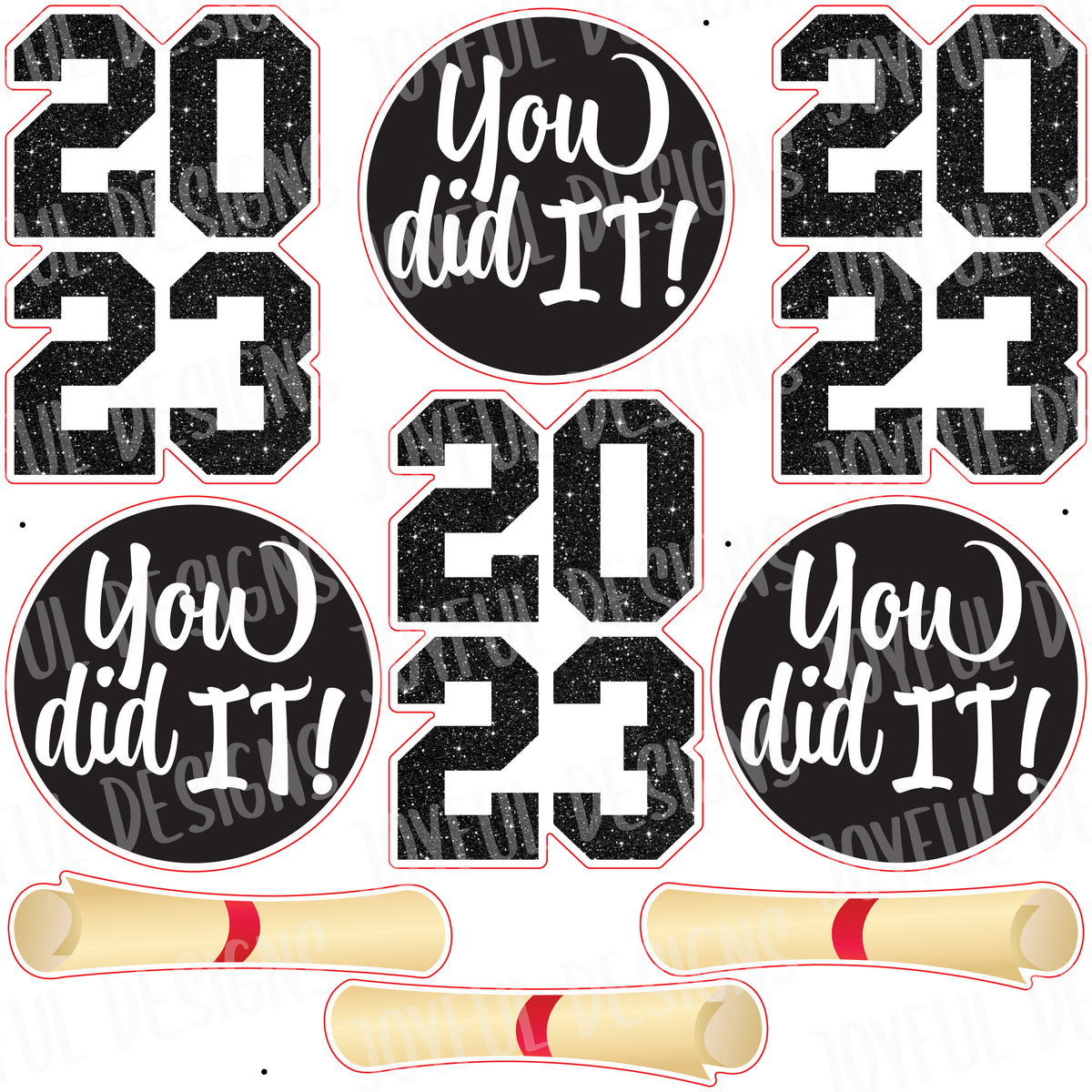 2023 and "You Did It" Graduation Flair Half Sheet