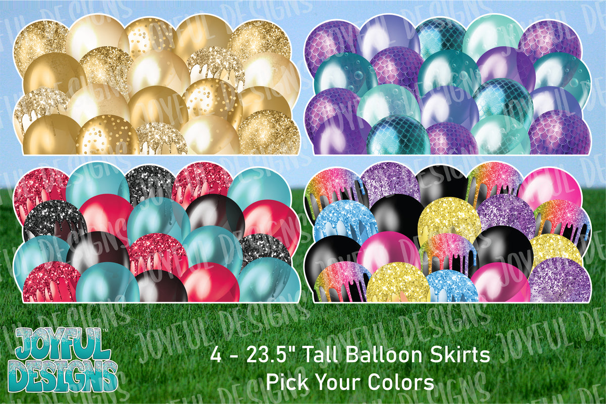 4 - 23.5" Tall Balloon Skirts - Pick Your Colors