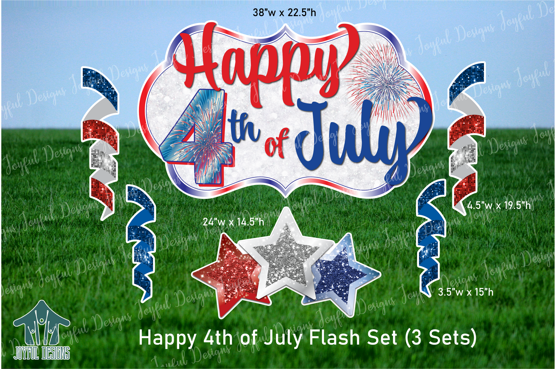 4th of July Centerpiece & Flair Set (Set of 3)