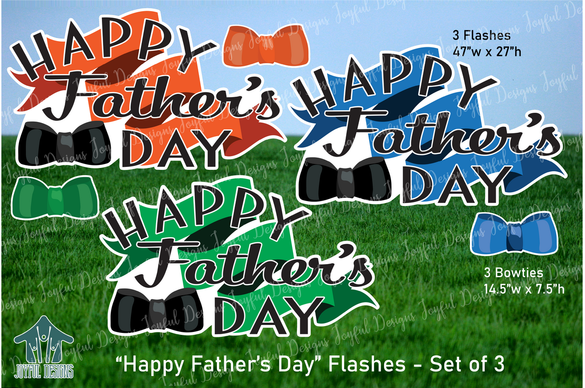 "Happy Father's Day" Centerpieces - Set of 3 Centerpieces in 3 different colors