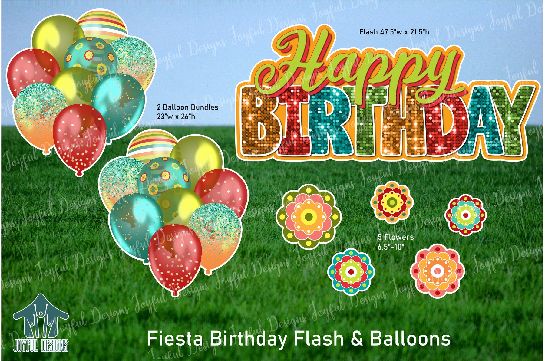 Fiesta Birthday Centerpiece & Balloons