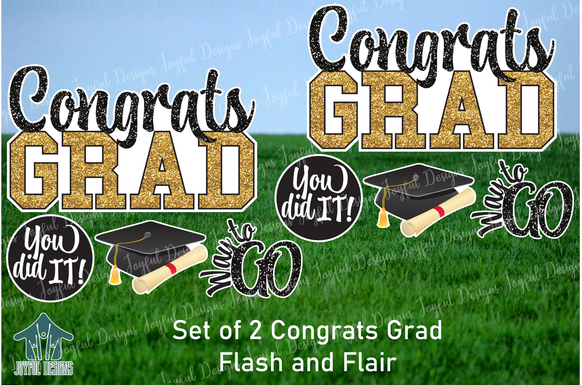 Graduation Centerpiece and Flair - 2 sets - 10 Color Options