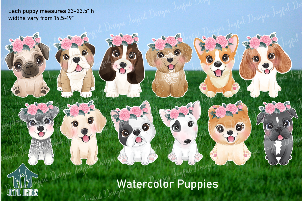 Watercolor Puppies