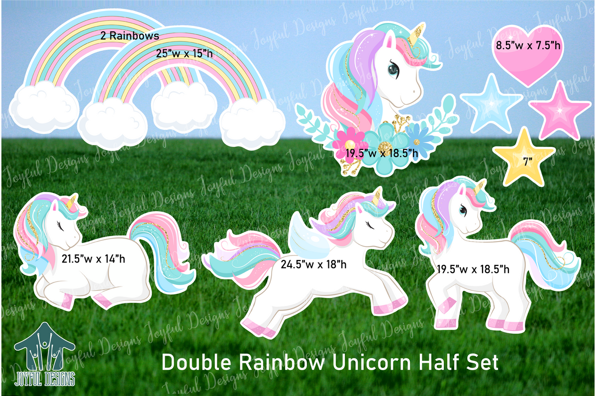 Double Rainbow Unicorn Half Theme Set
