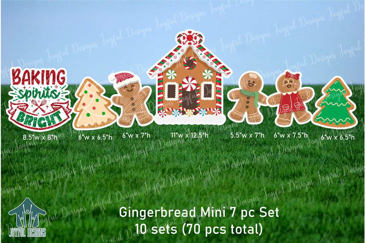Gingerbread Mini 7 Piece Set - 10 Sets (70 Pieces Total)