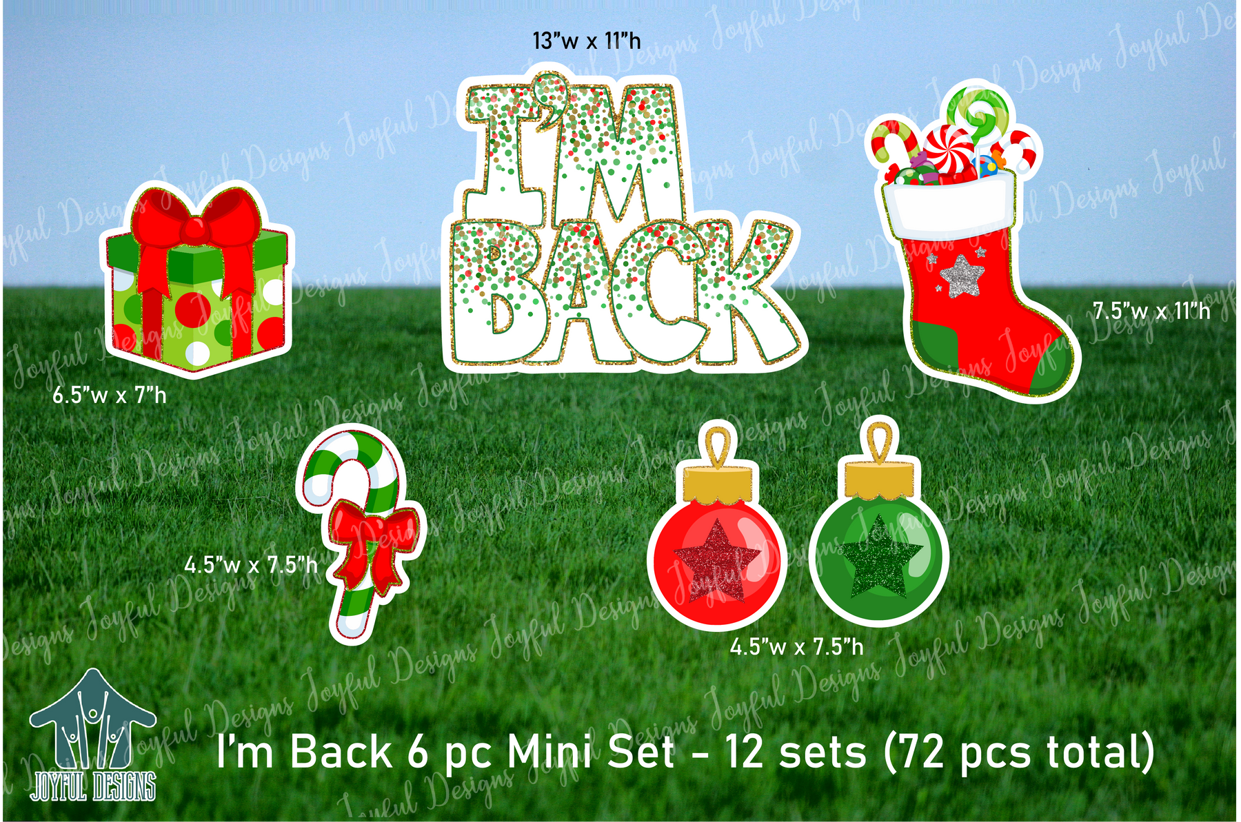 I'm Back 6 Piece Mini Set - 12 Sets (72 Pieces Total)