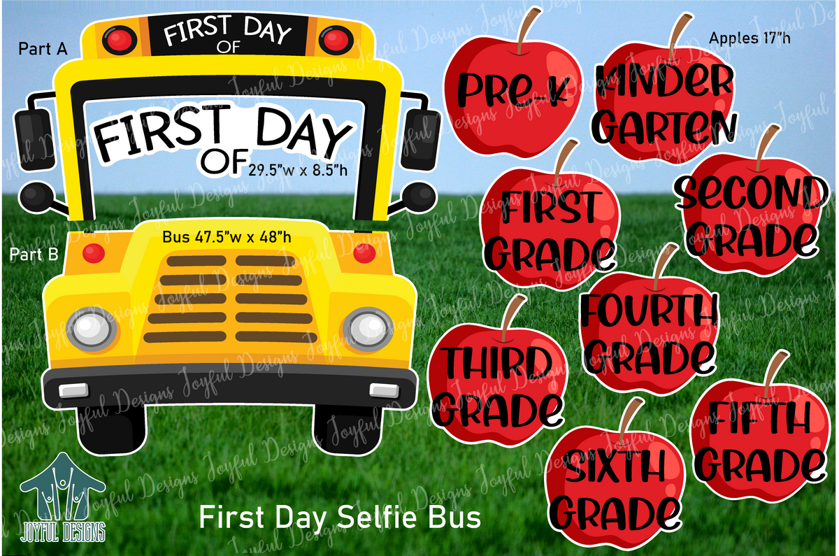 First Day School Bus Frame - Back to school set