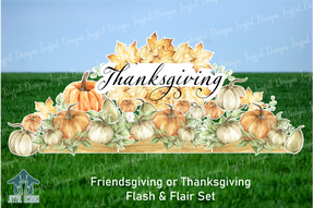 Friendsgiving or Thanksgiving Centerpiece & Flair Set