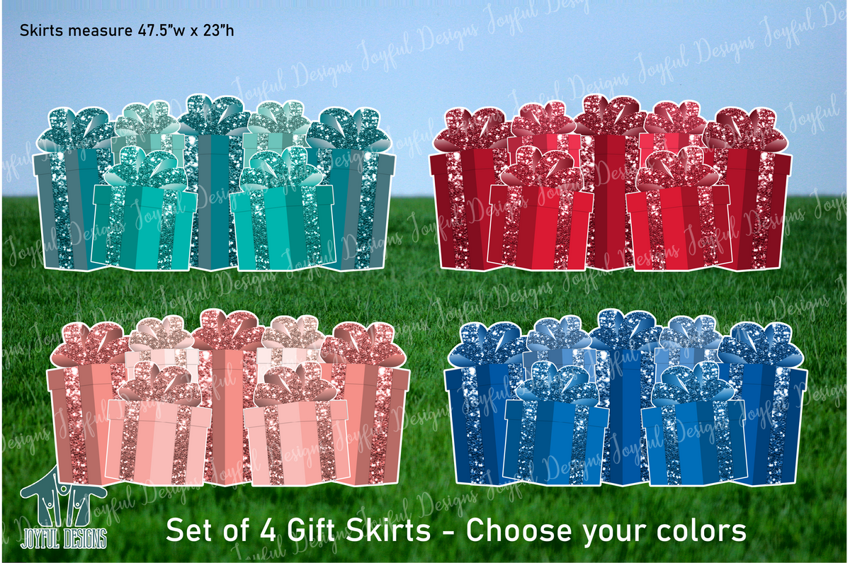 Set of 4 Gift Skirts - Choose your colors!