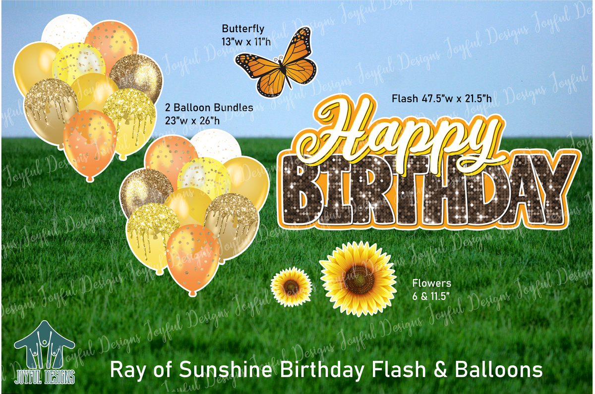 Ray of Sunshine Birthday Centerpiece & Balloons