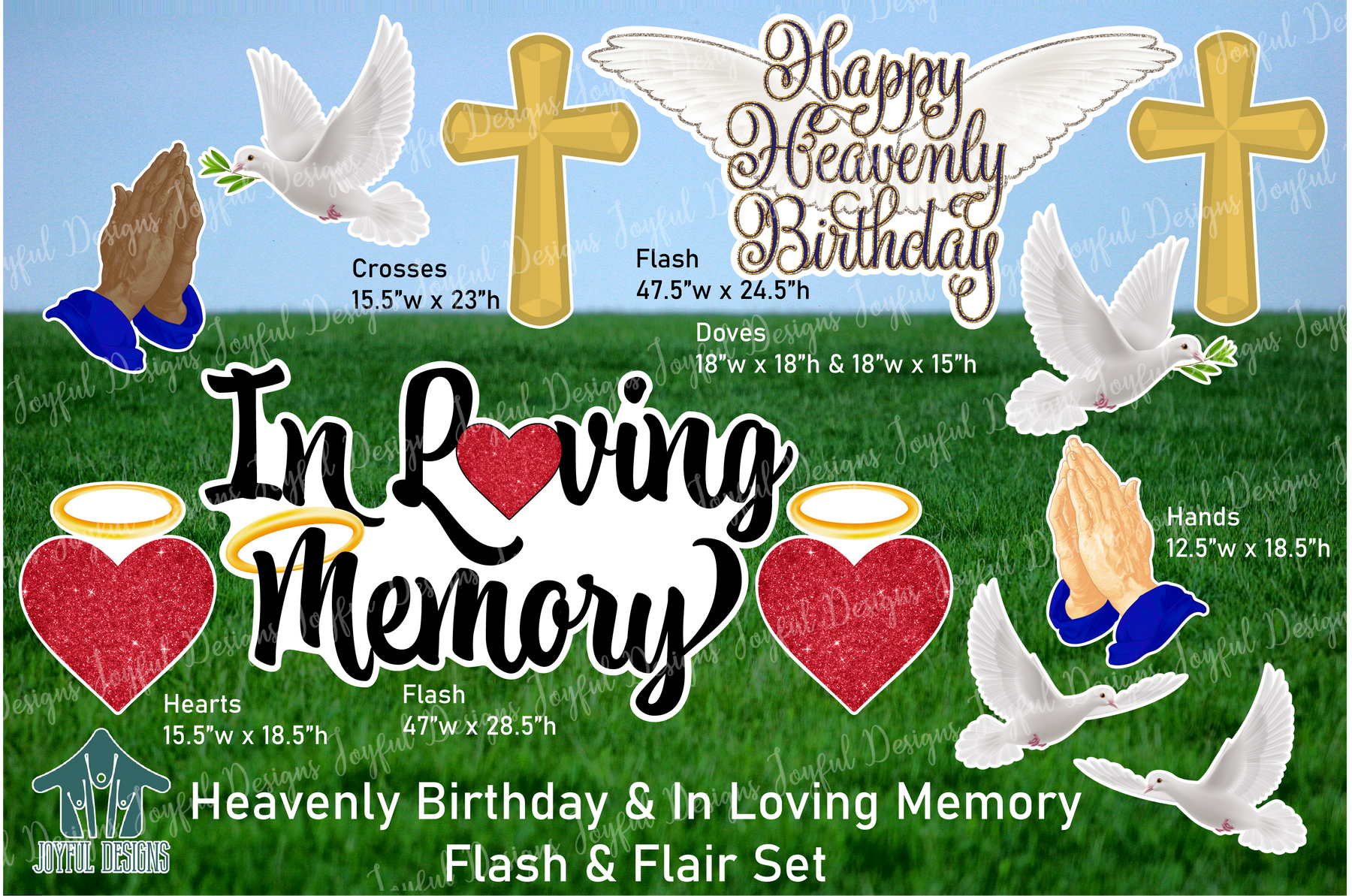 Heavenly Birthday & In Loving Memory - Centerpiece & Flair Set