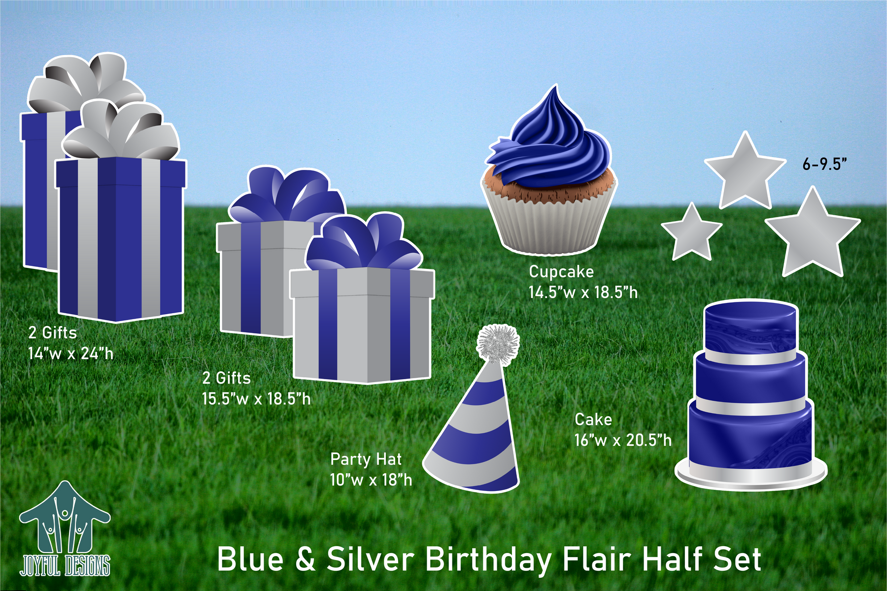 Blue & Silver Birthday Flair