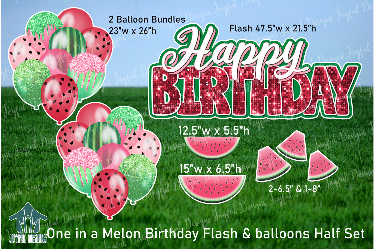 One in a Melon Birthday Centerpiece & Balloons