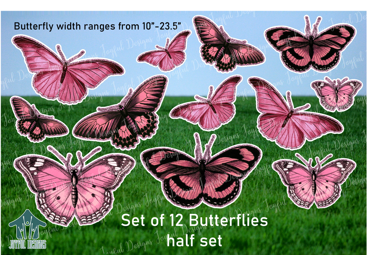 Set of 12 Sparkly Butterflies -