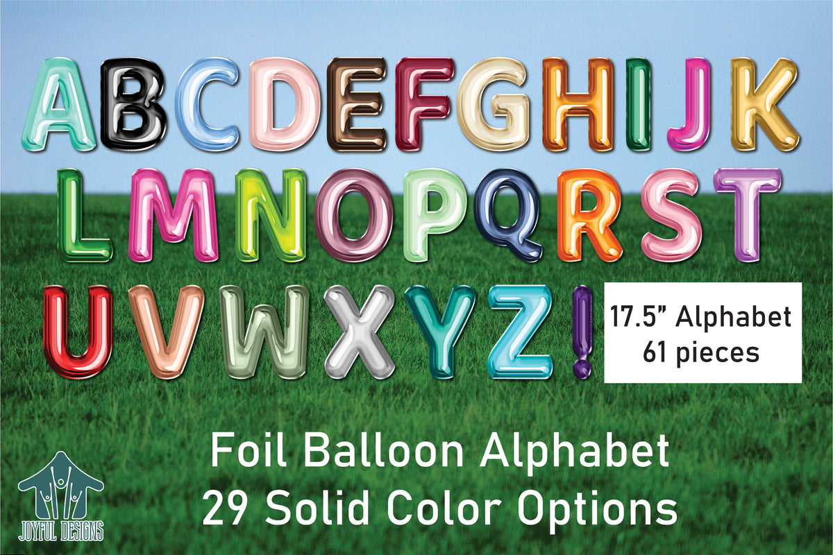 17.5" Foil Balloon Alphabet - 61 pieces
