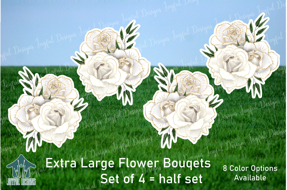 Extra Large Flower Bouquets set of 4 - 1 color choice per set