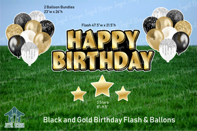 Black, White & Gold "One and Done" Birthday Set