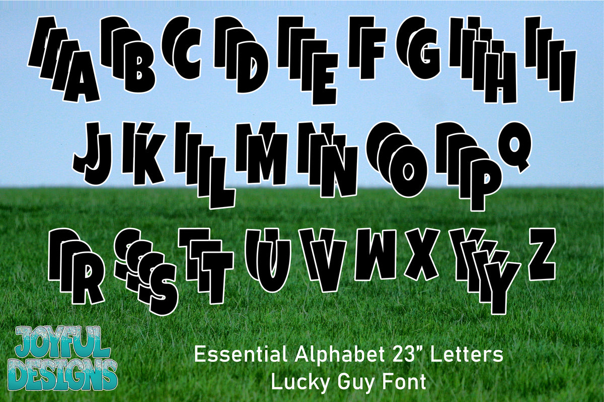 Essential Alphabet 70 Pieces - Lucky Guy Font - 23" Letters - Pick Your Color