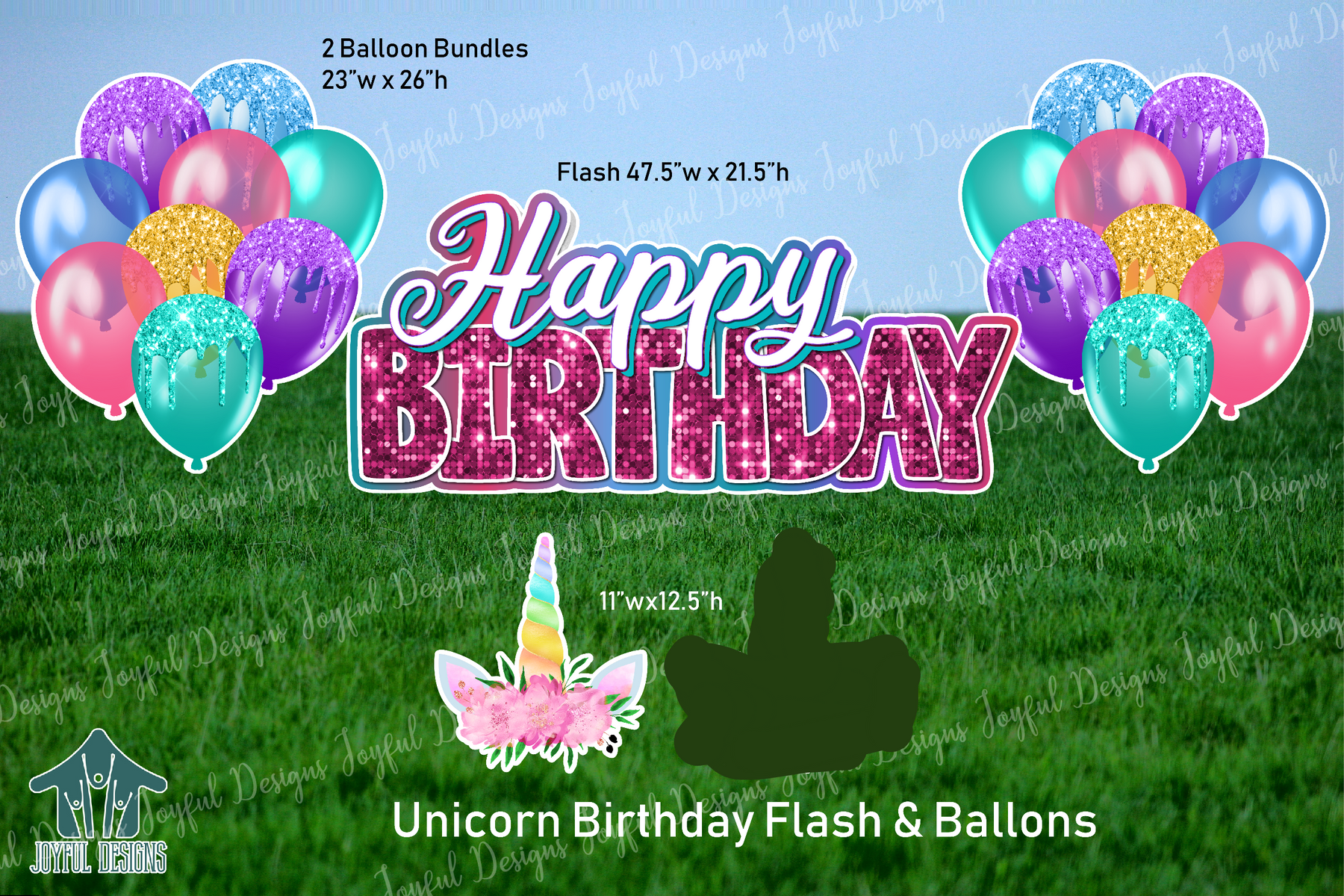 Unicorn Birthday Centerpiece and Balloons
